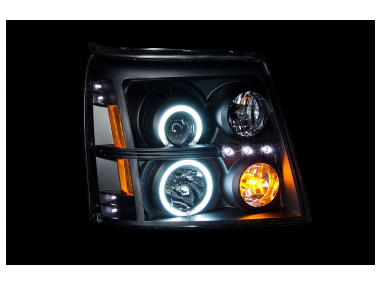 Anzo 2002-2006 Cadillac Escalade Projector Headlights w/ Halo Black (CCFL)