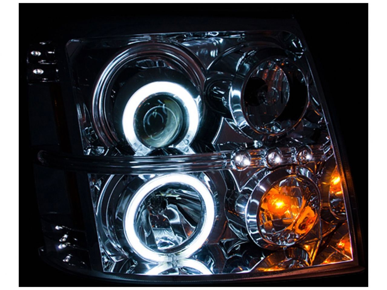 Anzo 2002-2006 Cadillac Escalade Projector Headlights w/ Halo Chrome (CCFL)