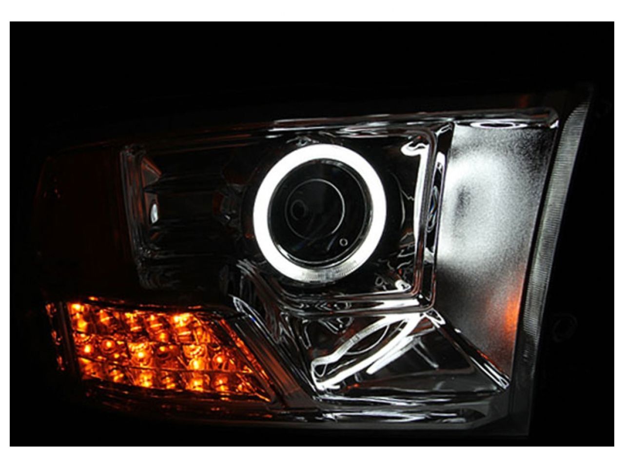 Anzo 2009-2016 Dodge Ram 1500 Projector Headlights w/ Halo Chrome (CCFL)