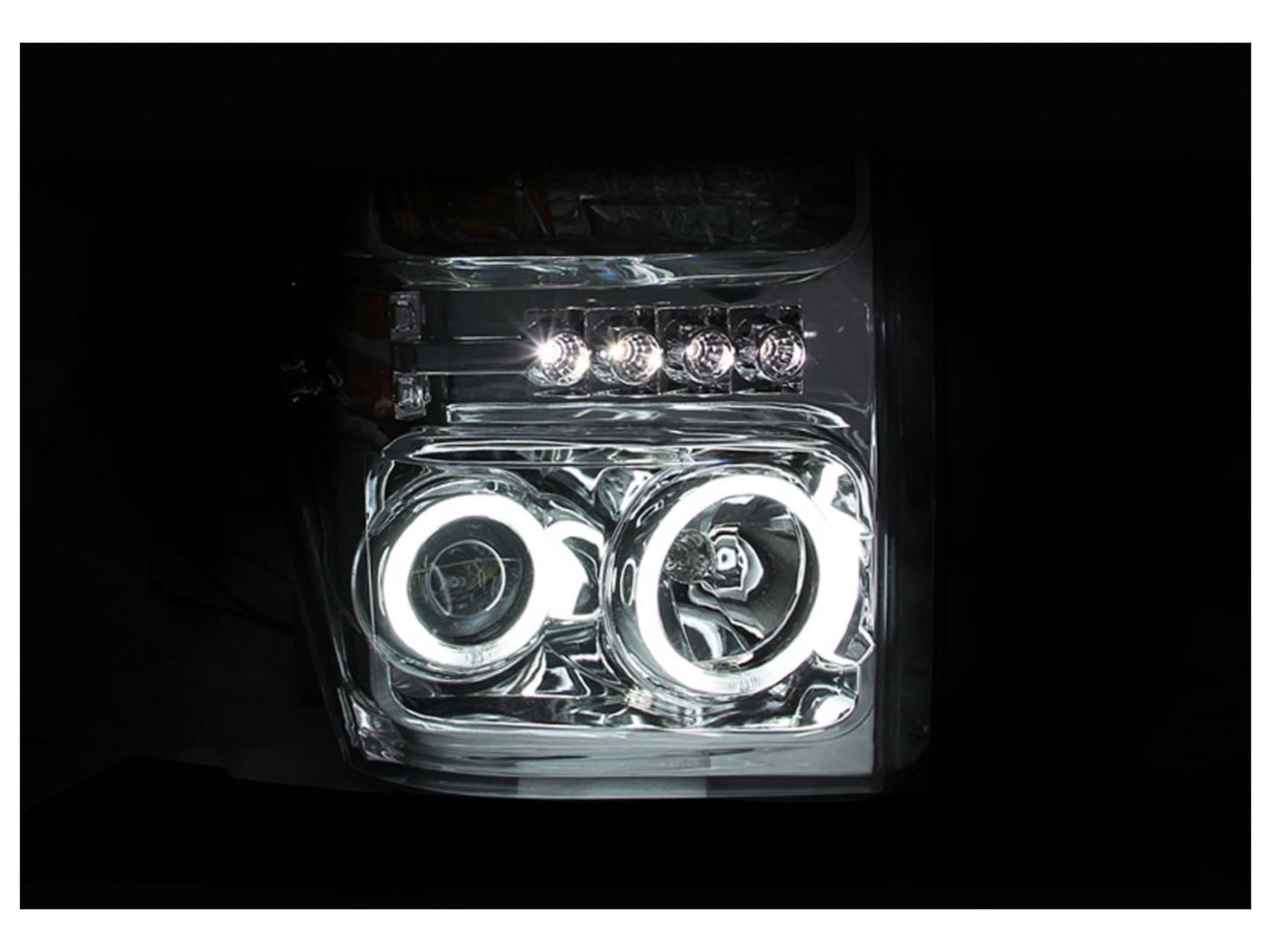 Anzo 2008-2010 Ford F-250 Projector Headlights w/ Halo Chrome (CCFL)