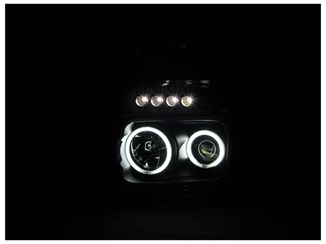 Anzo 2008-2010 Ford F-250 Projector Headlights w/ Halo Black (CCFL)