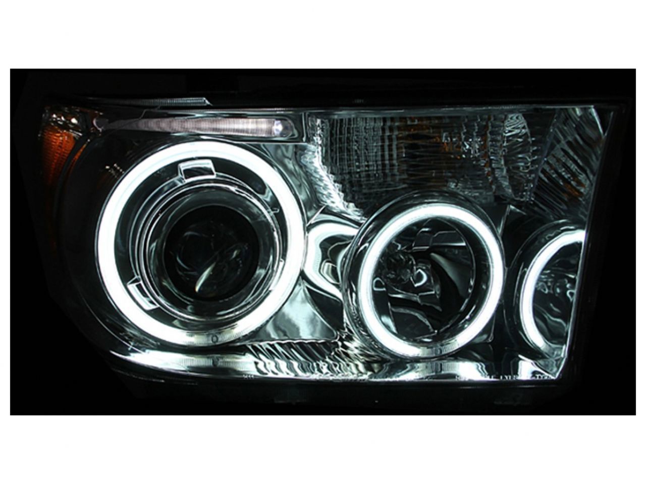 Anzo 2007-2013 Toyota Tundra Projector Headlights w/ Halo Black (CCFL)