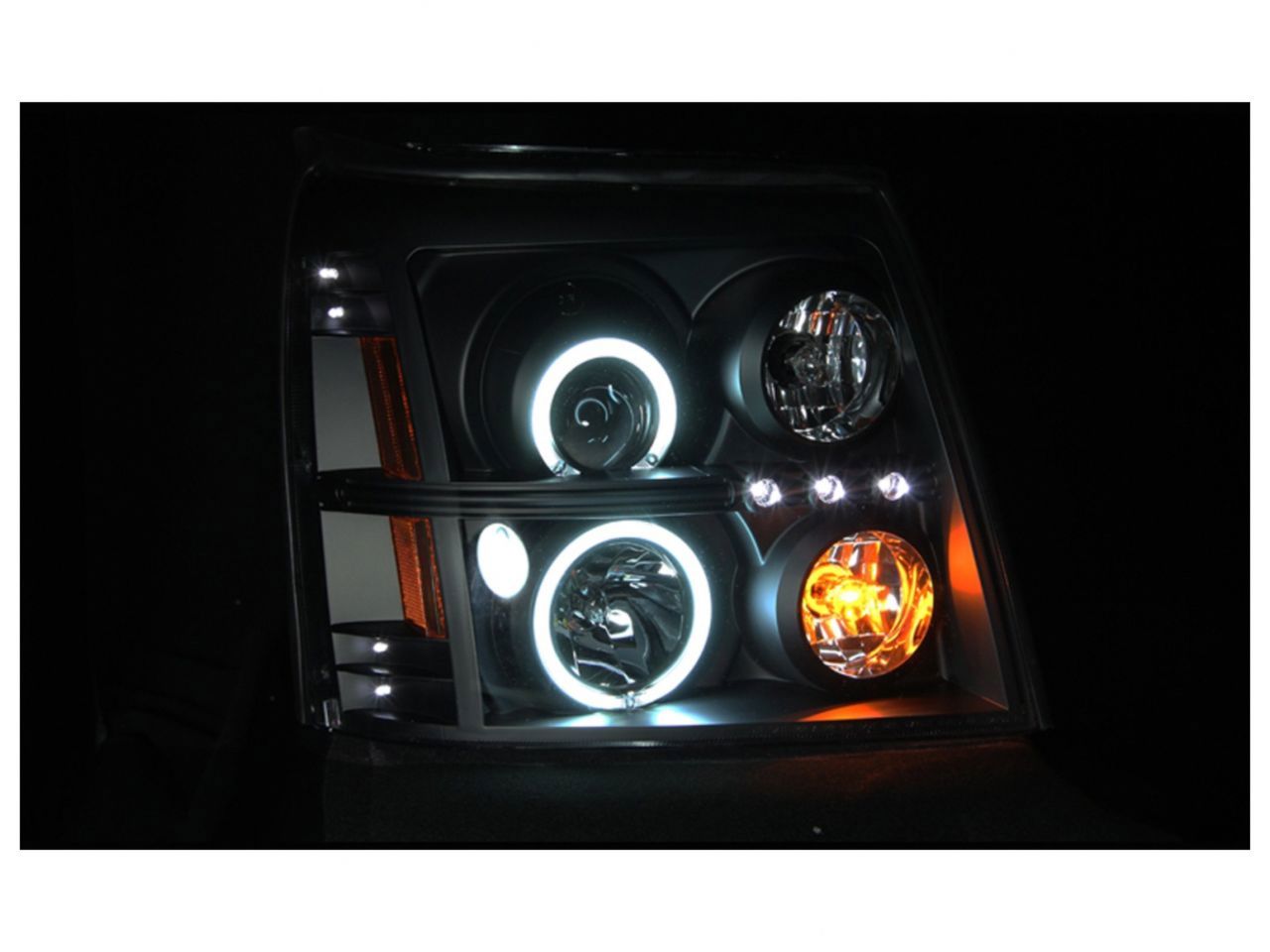 Anzo 2003-2006 Cadillac Escalade Projector Headlights w/ Halo Black (CCFL)