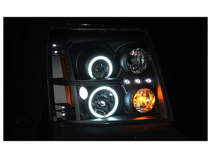 Anzo 2003-2006 Cadillac Escalade Projector Headlights w/ Halo Black (CCFL)