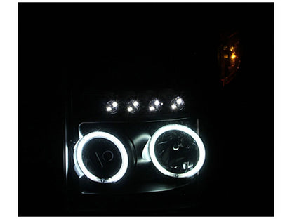 Anzo 2011-2015 Ford F-250 Projector Headlights w/ Halo Black (CCFL)