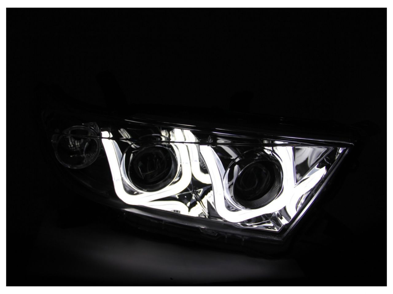 Anzo 2011-2013 Toyota Highlander Projector Headlights w/ U-Bar Chrome