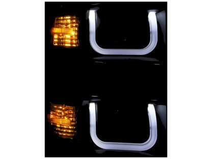 Anzo 2014-2015 Chevrolet Silverado Projector Headlights w/ U-Bar Black w/ C
