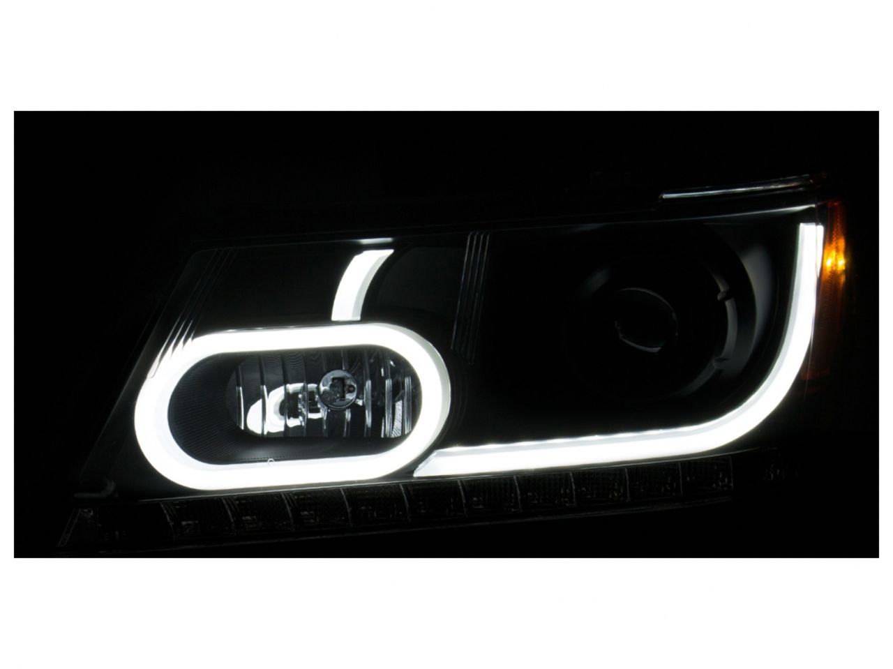 Anzo 2009-2014 Dodge Journey Projector Headlights w/Plank Style Design Blck