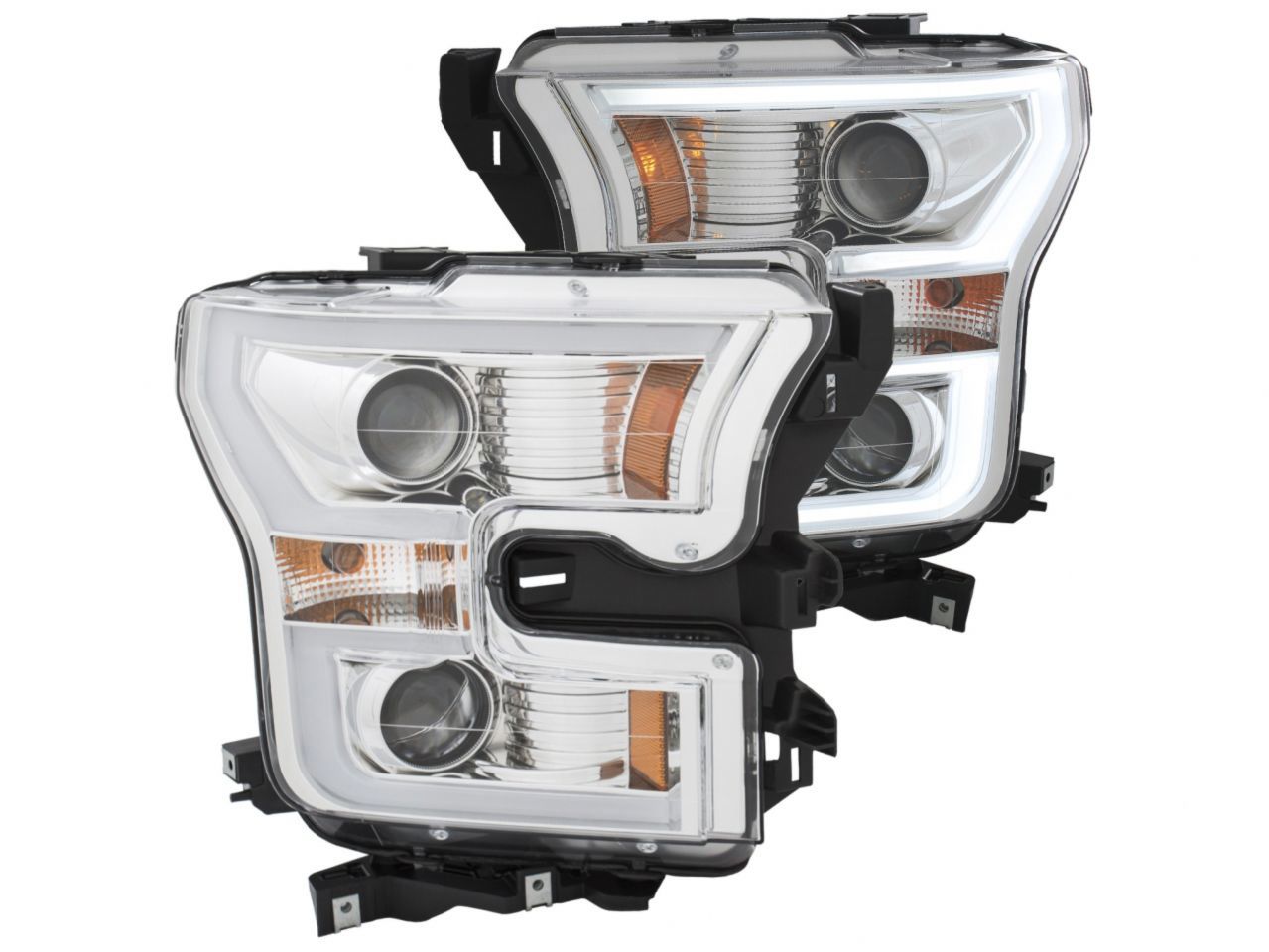 Anzo 2015-2016 Ford F-150 Projector Headlights w/ Plank Style Design Chrome