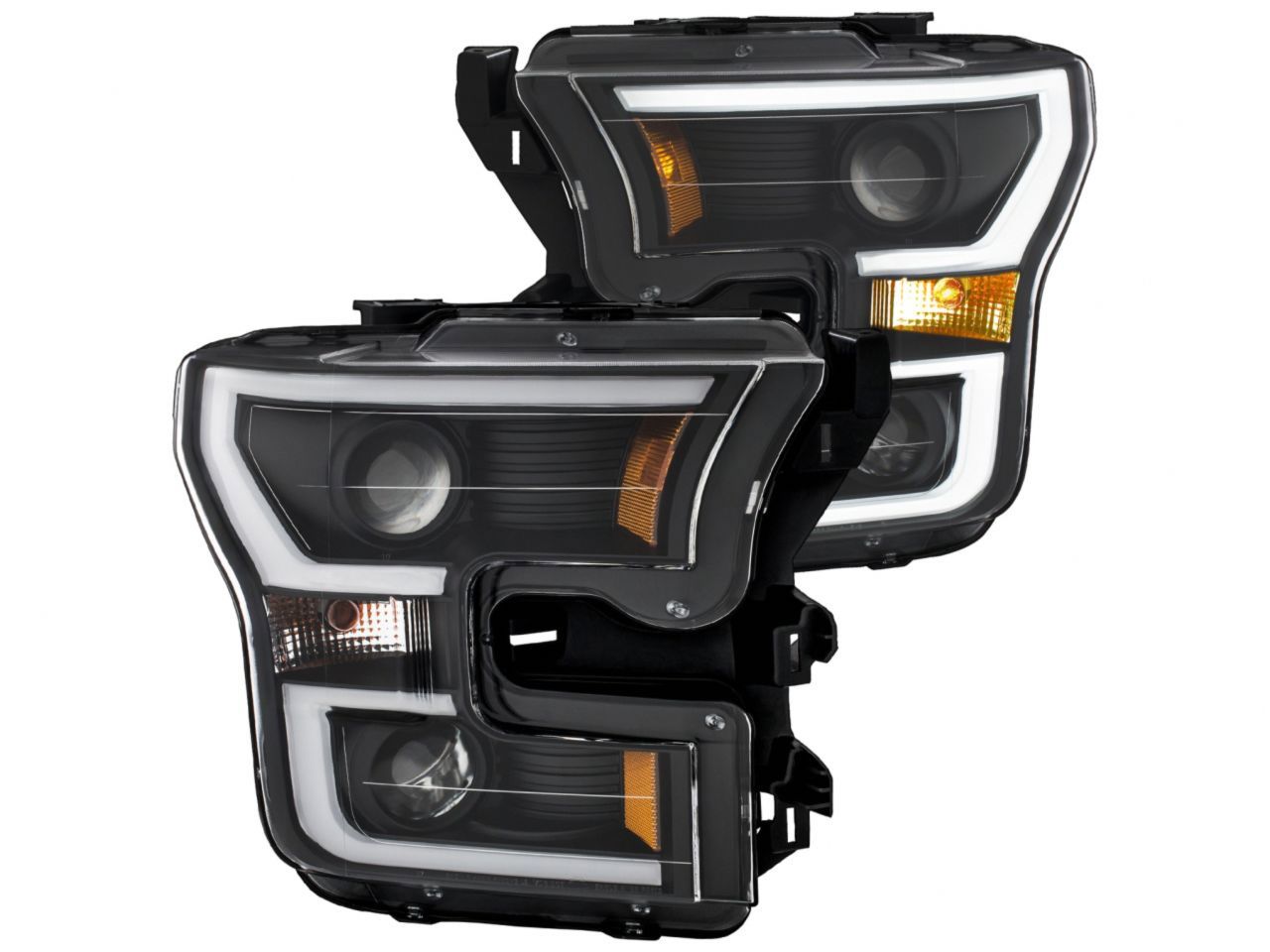 Anzo 2015-2016 Ford F-150 Projector Headlights w/ Plank Style Switchback Bl