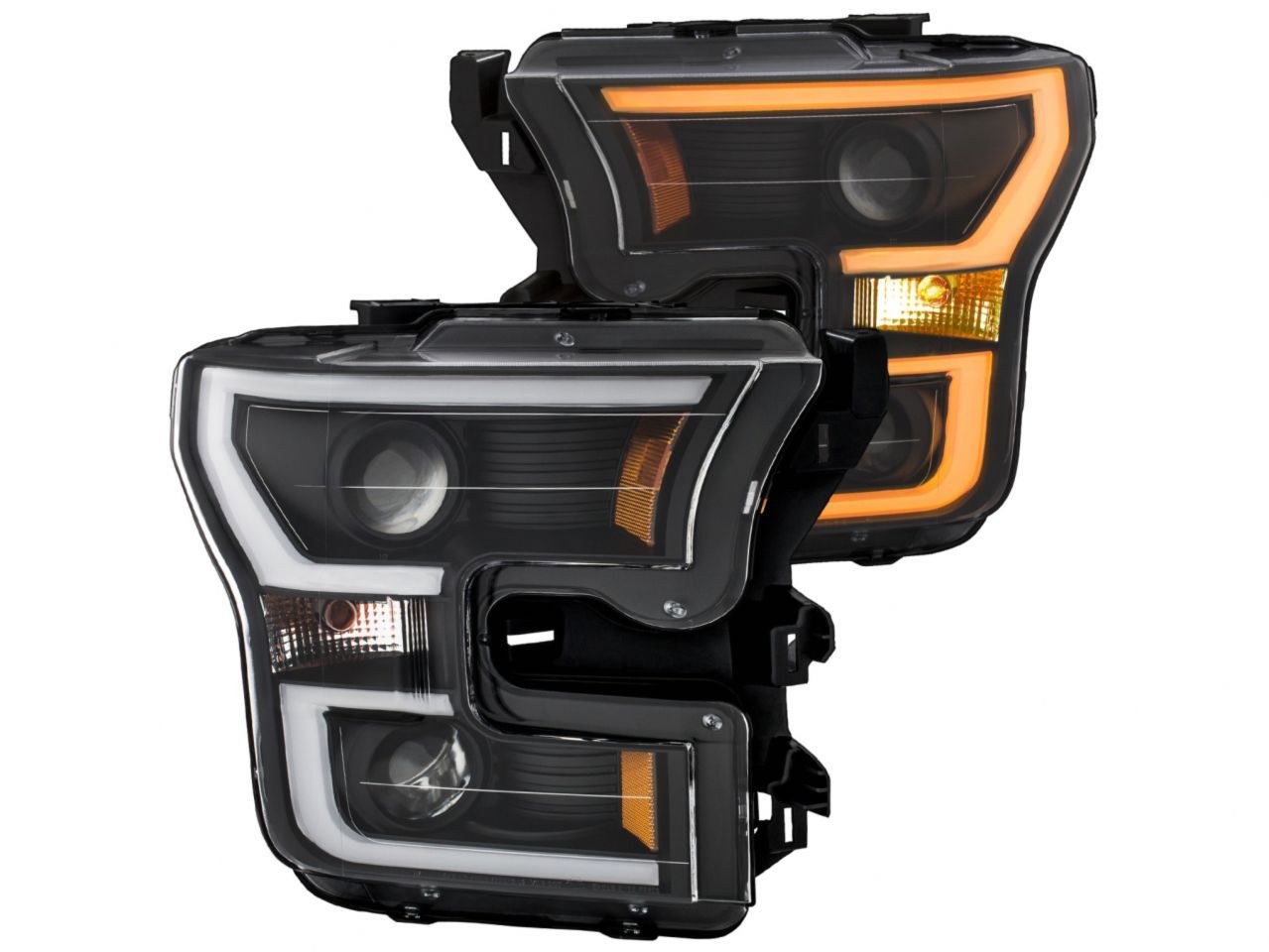 Anzo 2015-2016 Ford F-150 Projector Headlights w/ Plank Style Switchback Bl