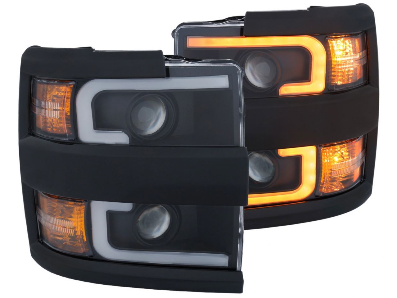 Anzo Projector Headlights 15-17 Chevrolet Silverado 2500HD / 3500HD Black w