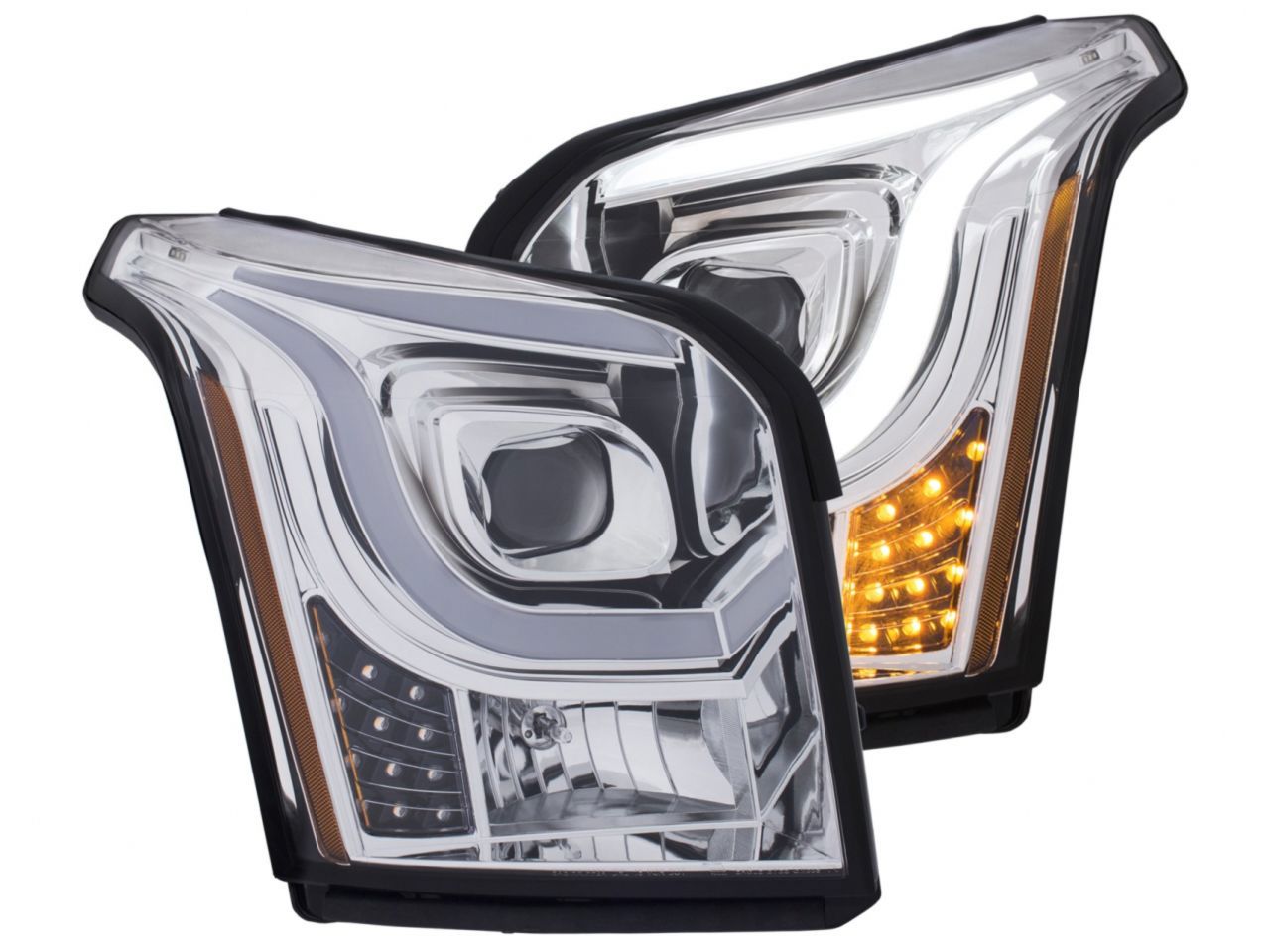 Anzo 2015-2016 Gmc Yukon Projector Headlights w/ Plank Style Switchback Chr