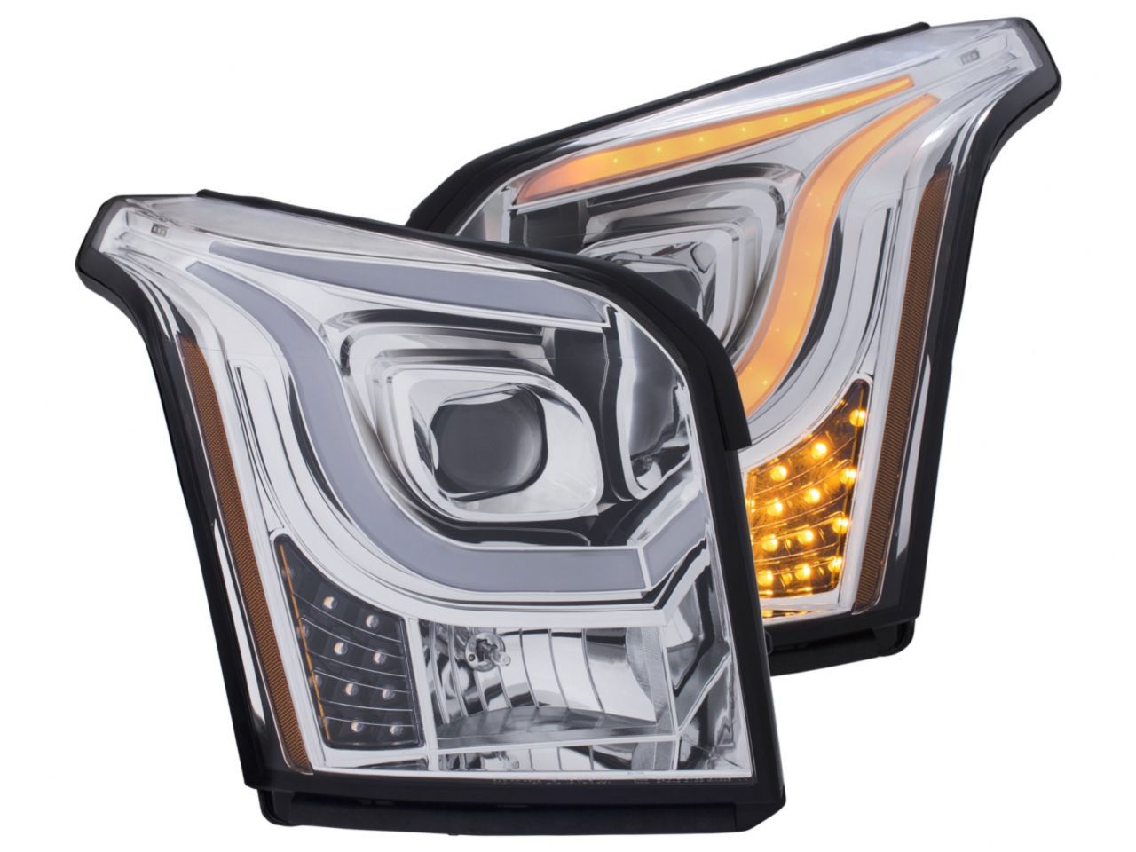 Anzo 2015-2016 Gmc Yukon Projector Headlights w/ Plank Style Switchback Chr