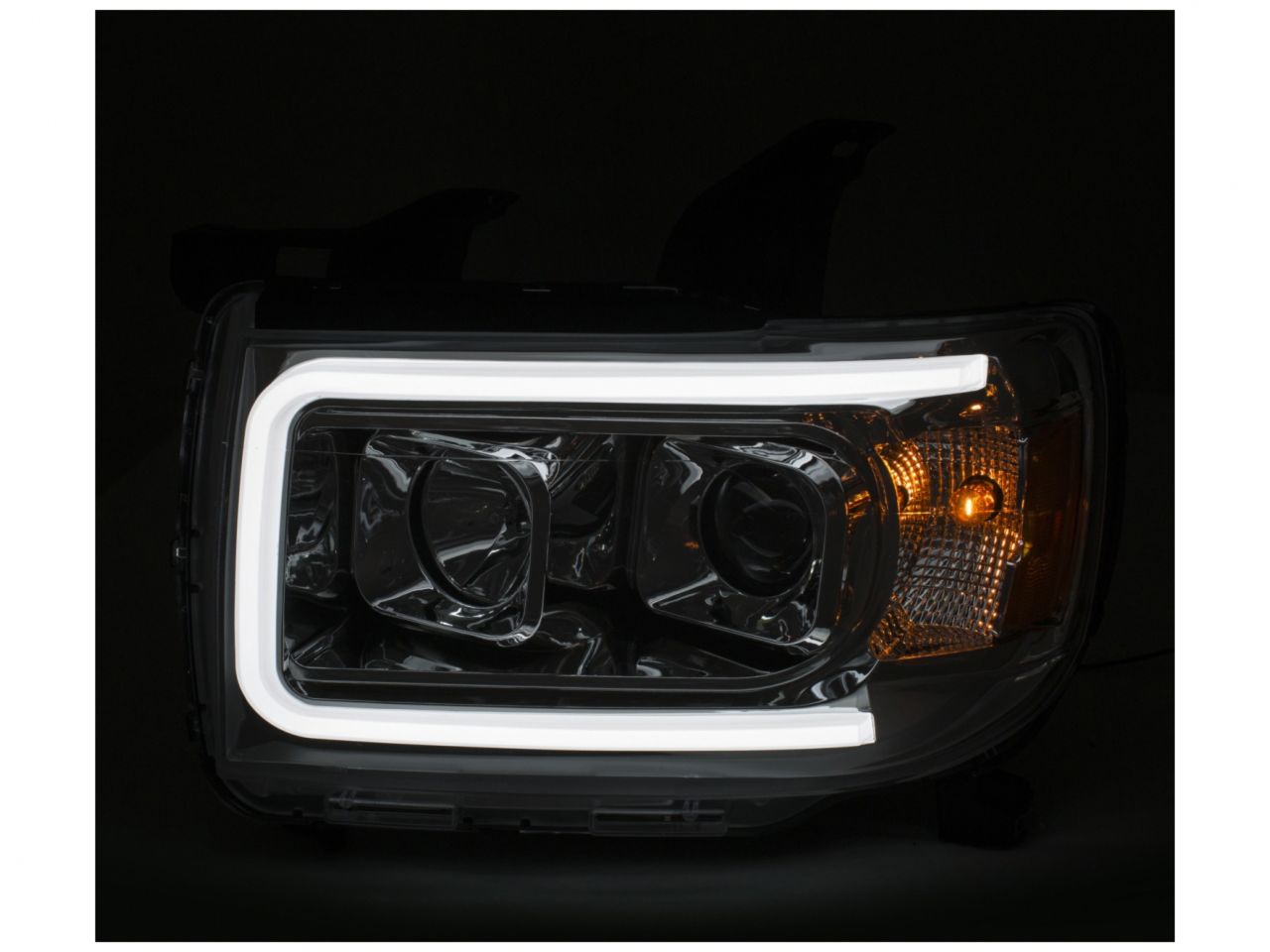 Anzo GMC Canyon 15-18 Projector Plank Style Headlight Chrome W/ Amber