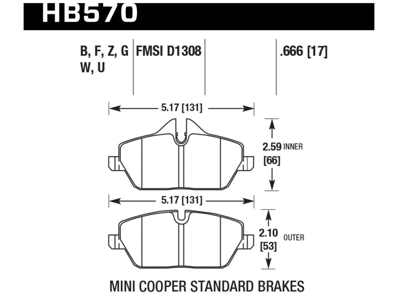 Hawk Brake Pads HB570G.666 Item Image