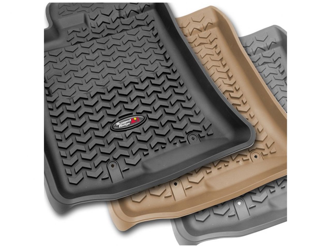 Rugged Ridge All Terrain Floor Liner,Front Pair,Black;15-18 Ford F-150