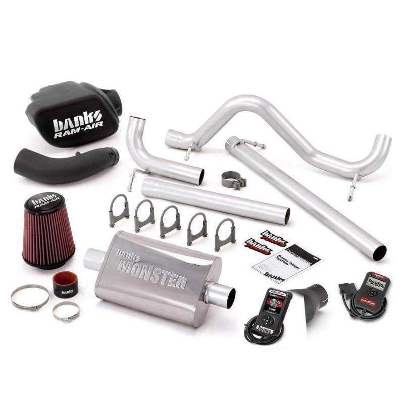 Banks Power 07-11 Jeep 3.8L Wrangler - 4dr Stinger Sys w/ AutoMind - SS Single Exhaust w/ Black Tip 51341-B Main Image