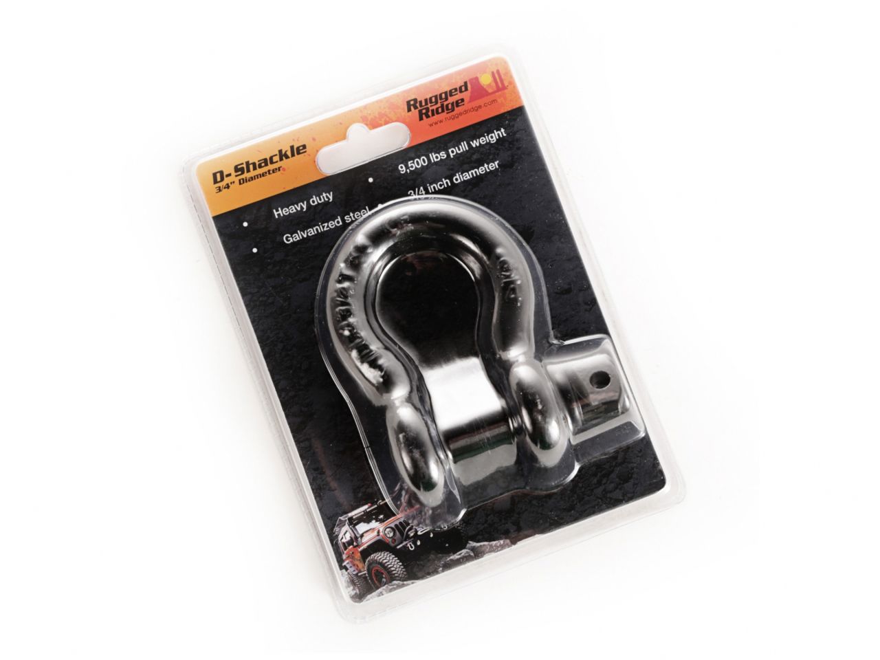 Rugged Ridge D-Ring Shackle, 3/4 inch, 9500 Lb, Black