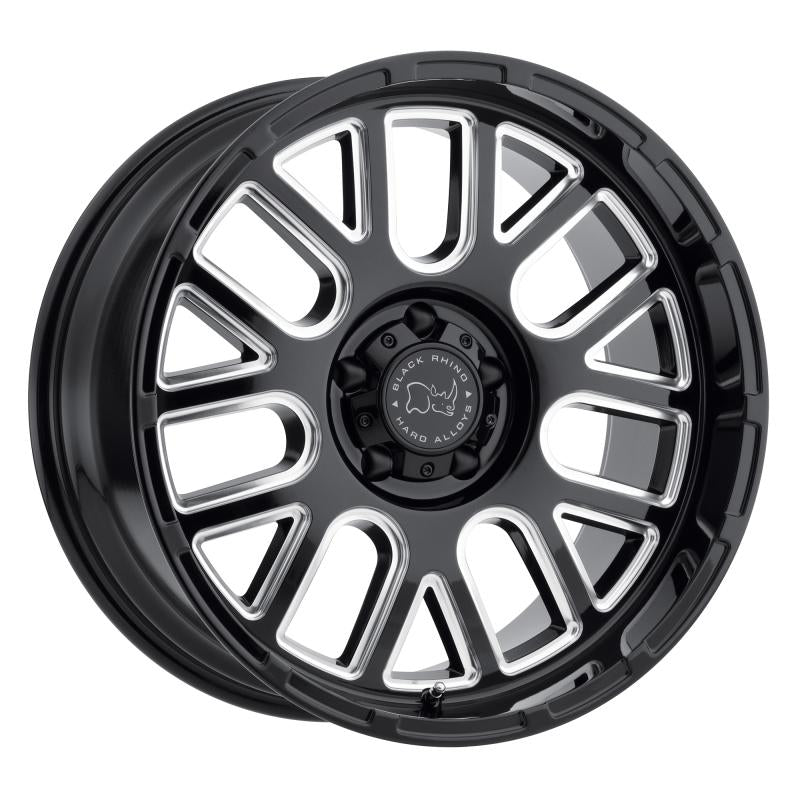 Black Rhino Pismo 17x9.5 5x139.7 ET00 CB 78.1 Gloss Black w/Milled Spokes Wheel 1795PIS005140B78 Main Image