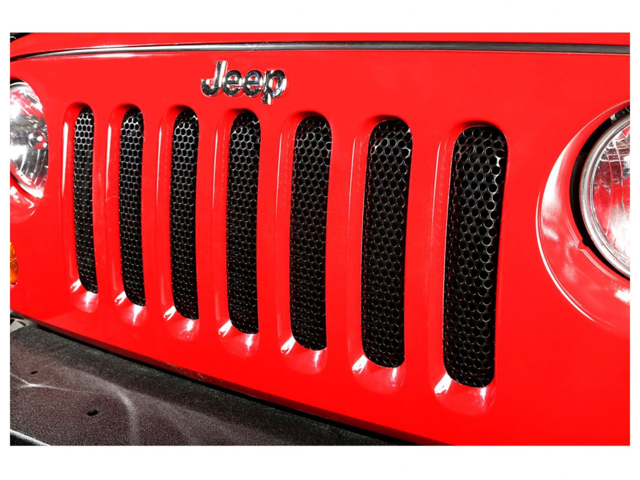 Rugged Ridge Grille Insert, Black; 07-18 Jeep Wrangler JK