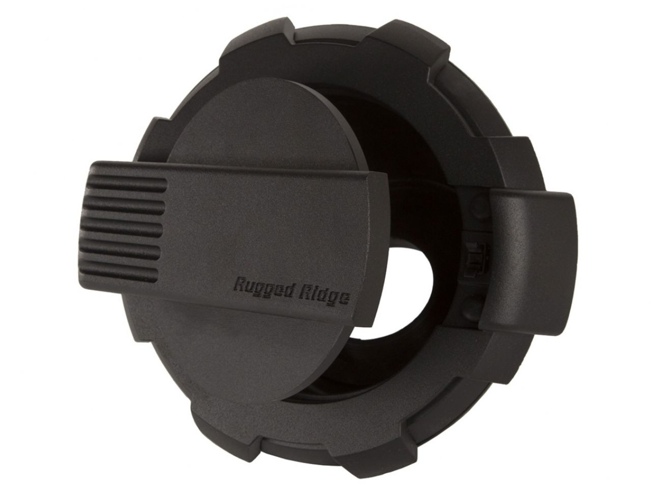 Rugged Ridge Elite Gas Cap Door/Cap Kit, Locking, Black; 07-18 Jeep Wrangler JK