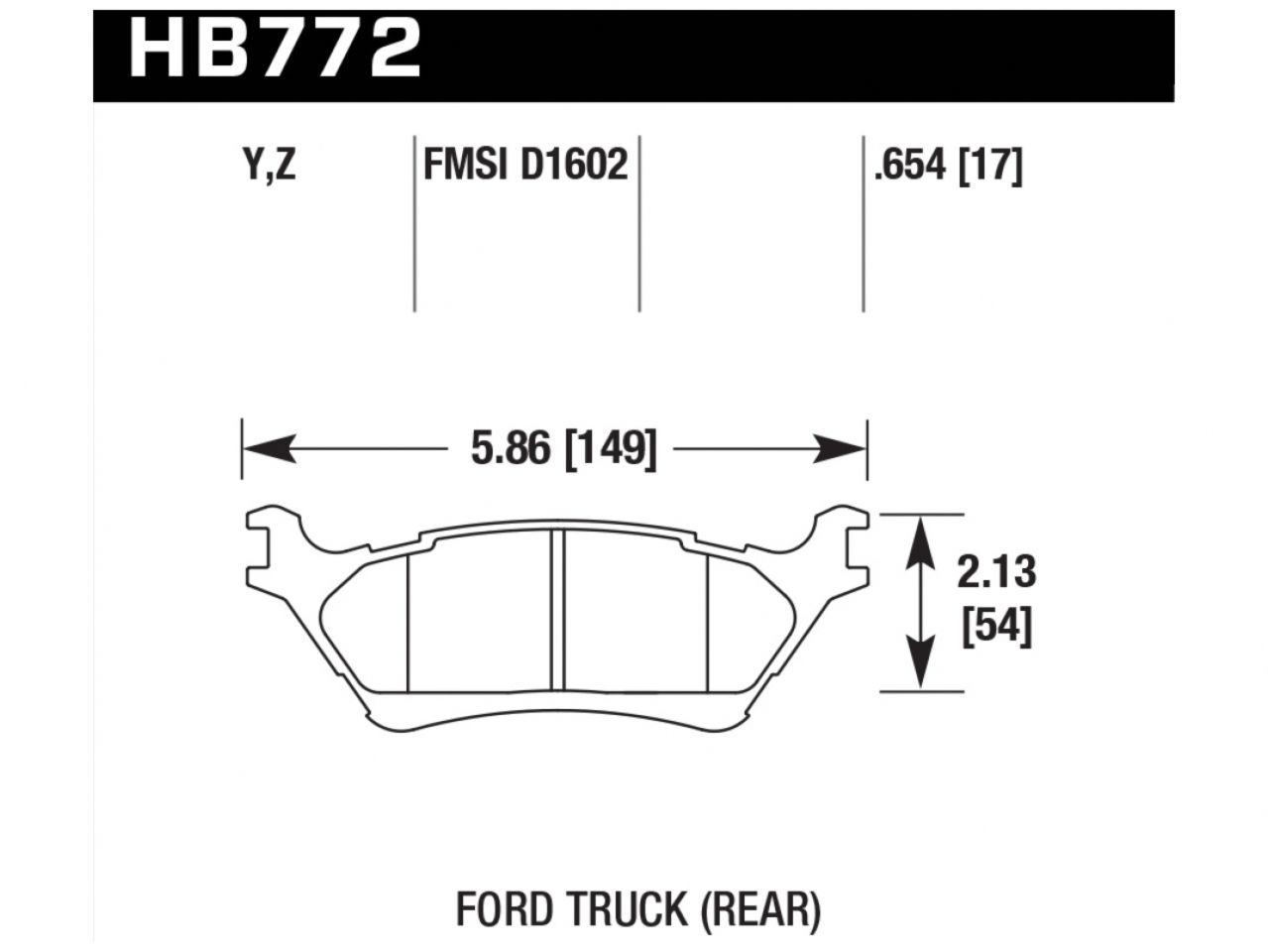 Hawk Brake Pads HB772Y.654 Item Image