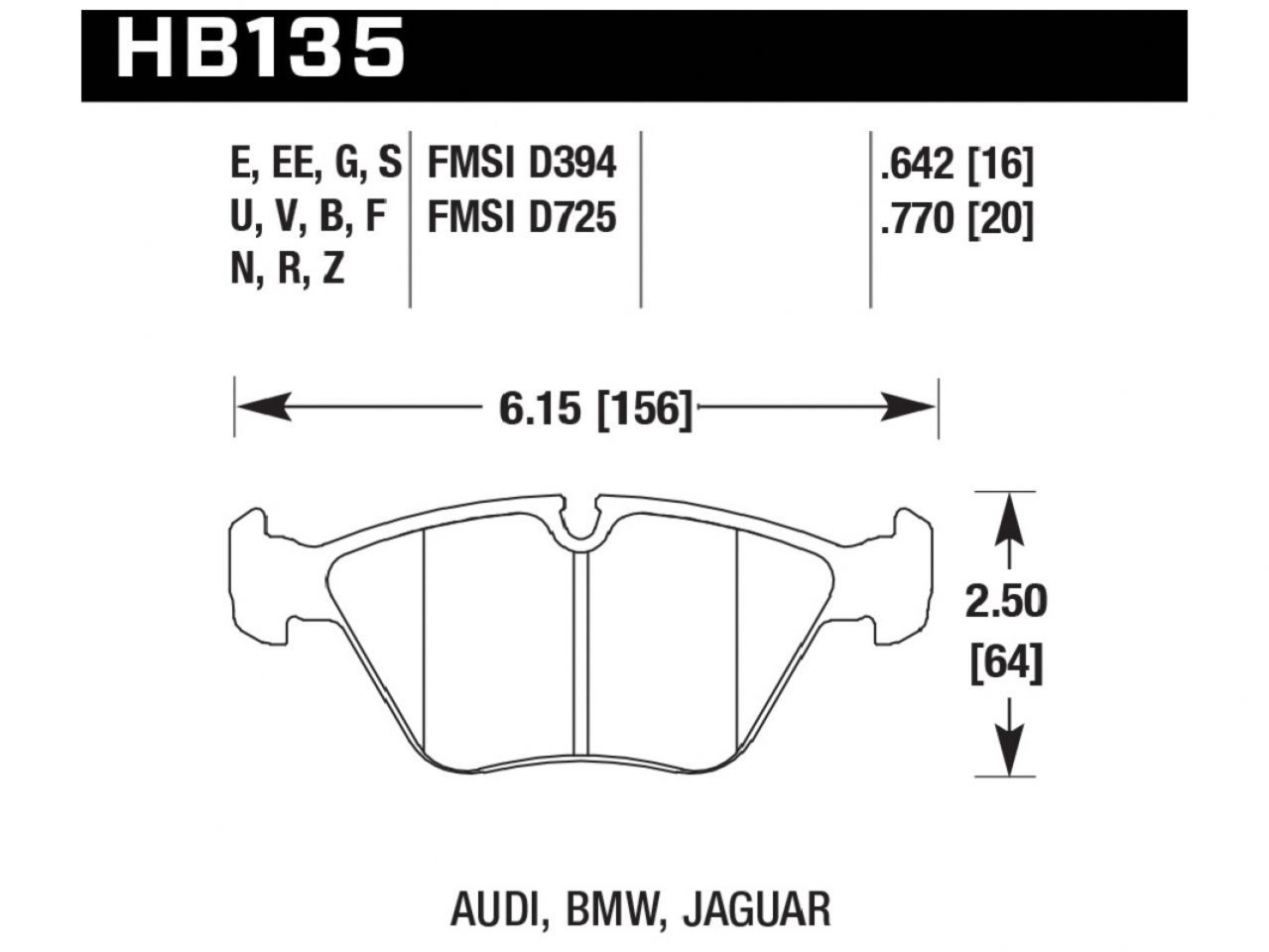 Hawk Brake Pads HB135B.760 Item Image