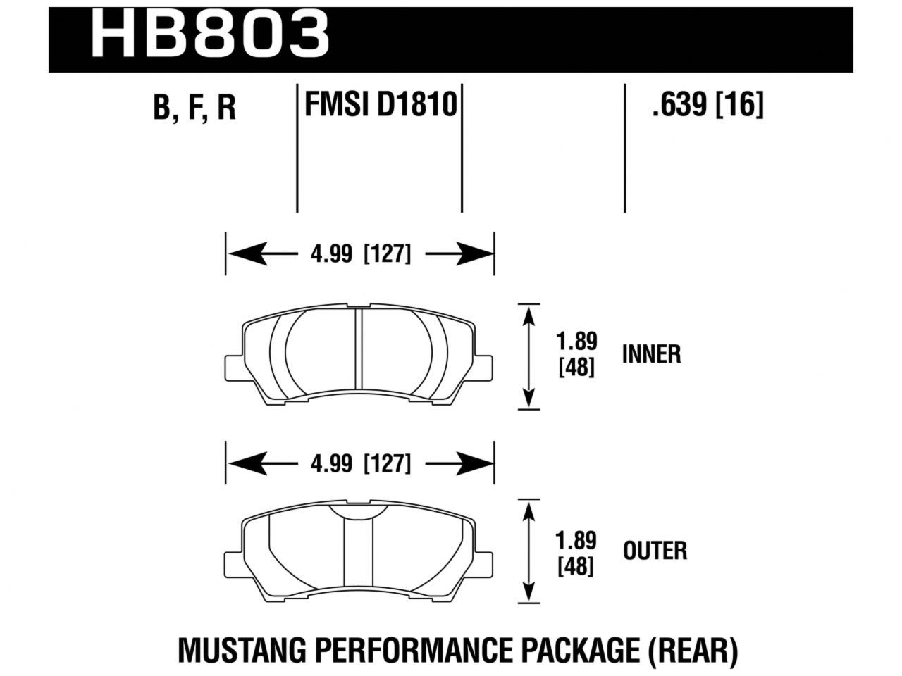 Hawk Brake Pads HB803R.639 Item Image