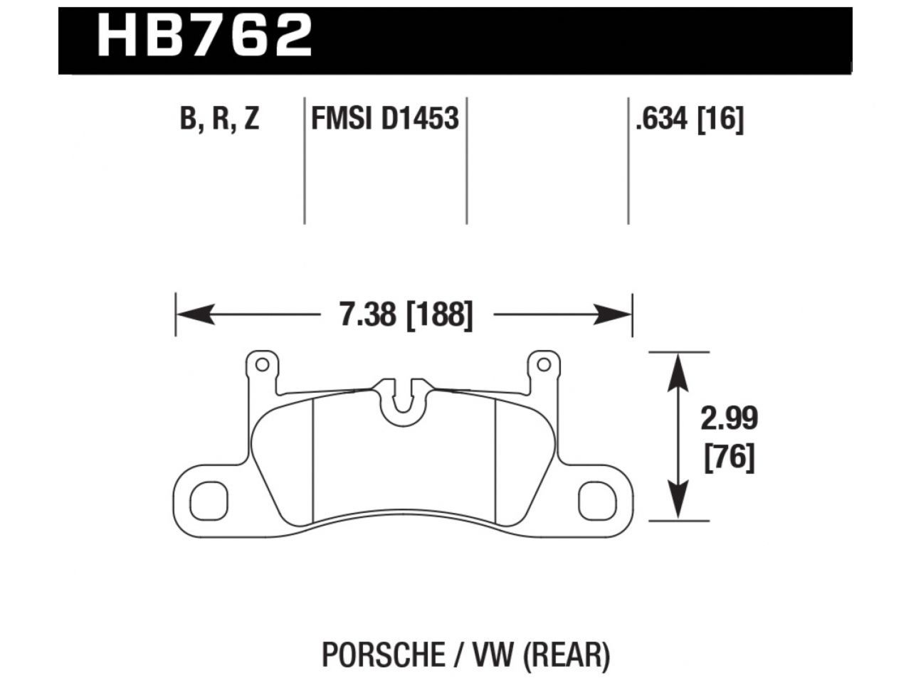 Hawk Brake Pads HB762B.634 Item Image