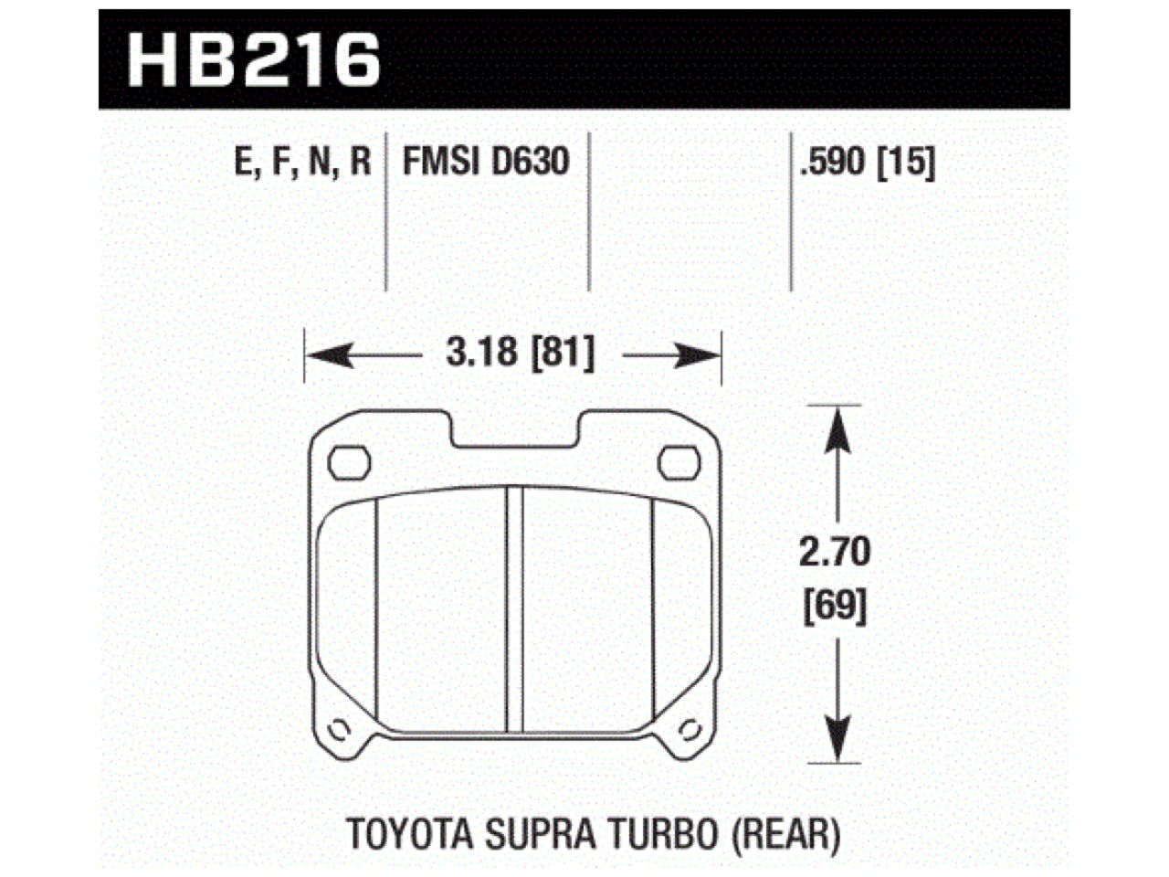 Hawk Brake Pads HB216R.590 Item Image