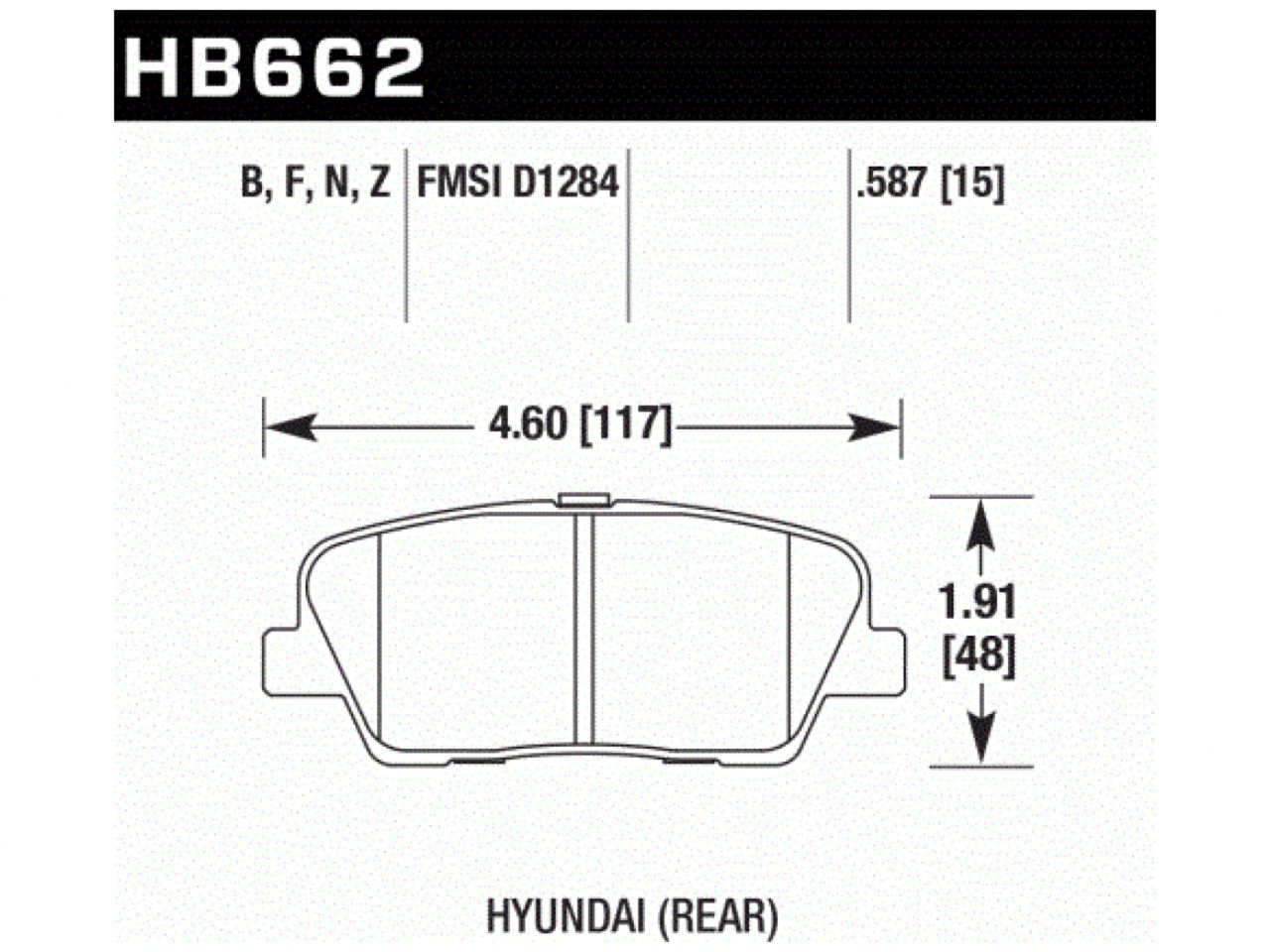 Hawk Brake Pads HB662B.587 Item Image