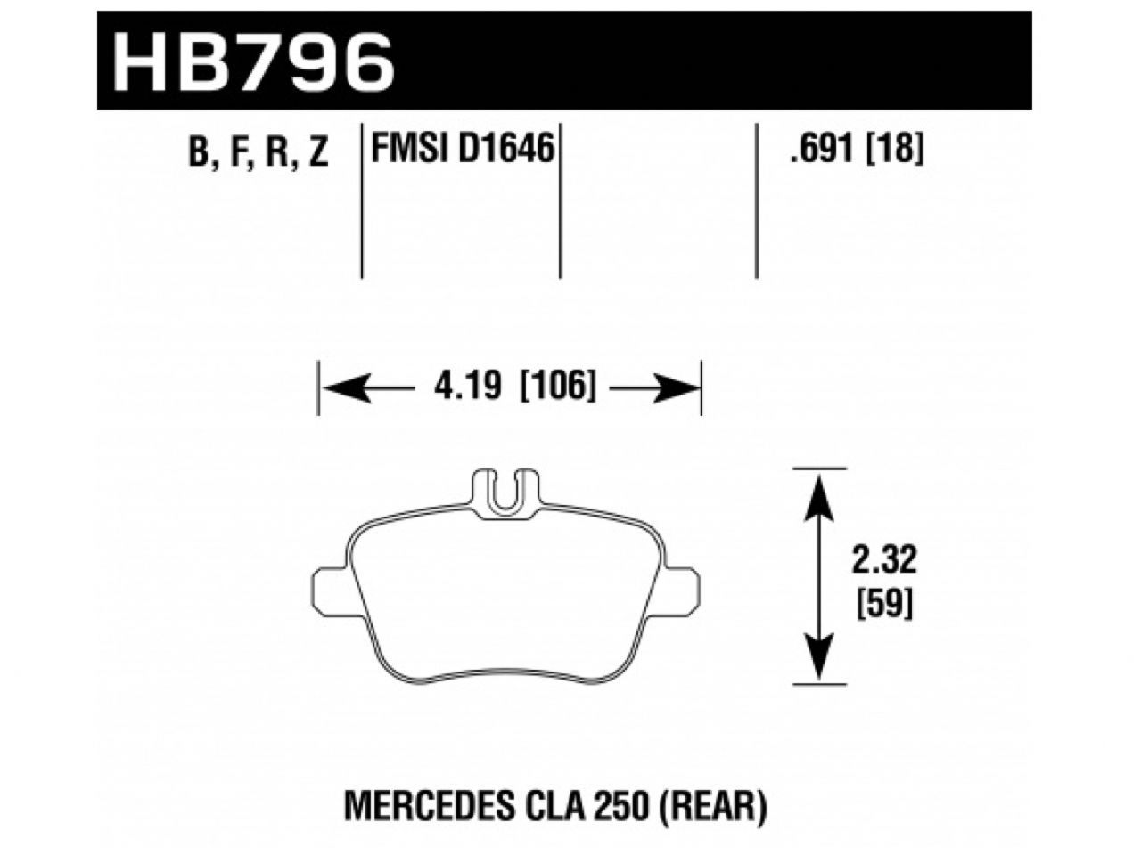 Hawk Brake Pads HB796Z.691 Item Image