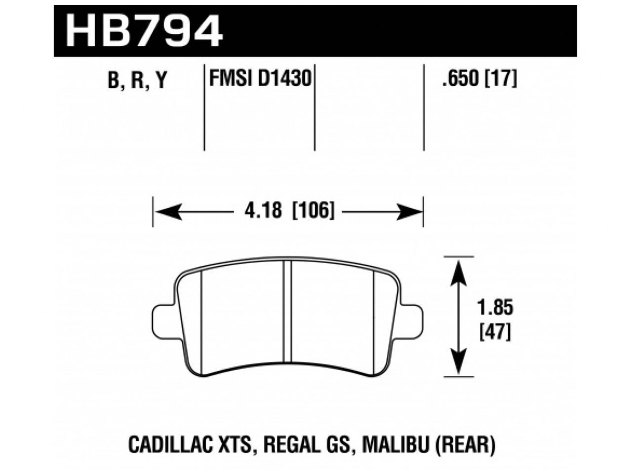 Hawk Brake Pads HB794Z.650 Item Image