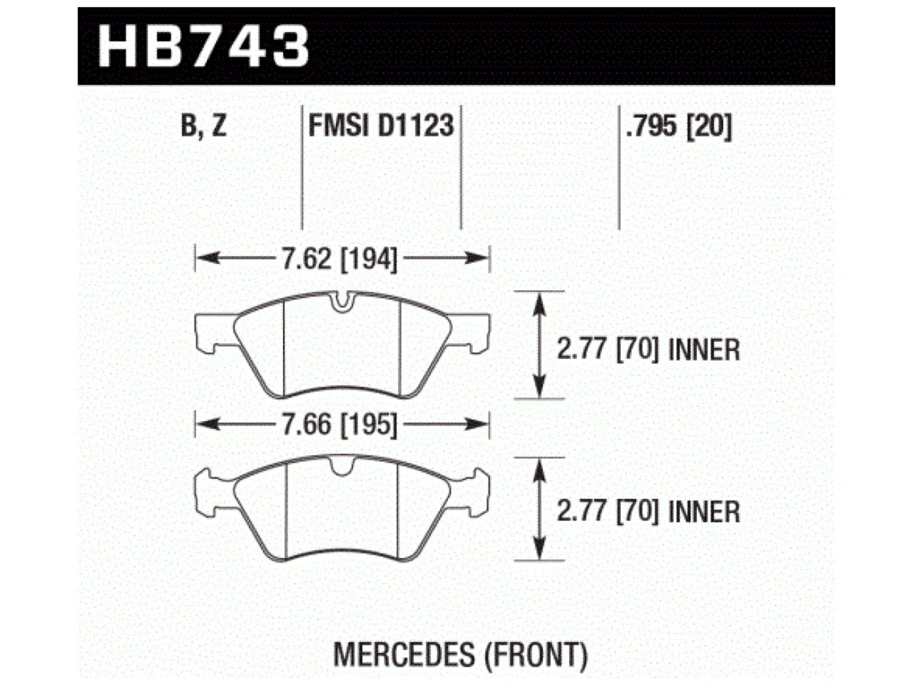 Hawk Brake Pads HB743Z.795 Item Image