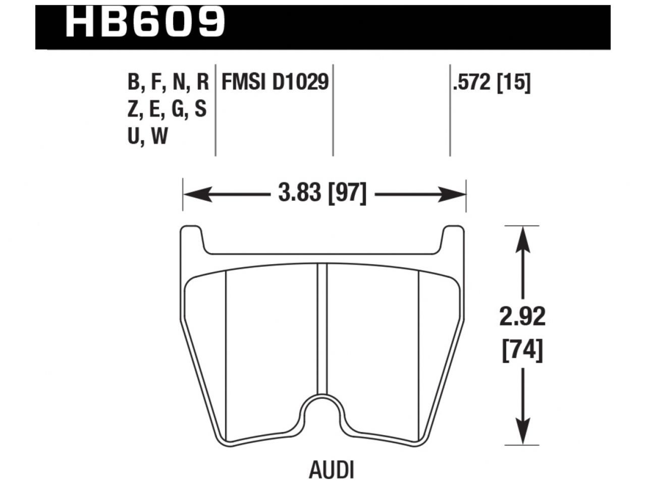 Hawk Brake Pads HB609R.572 Item Image
