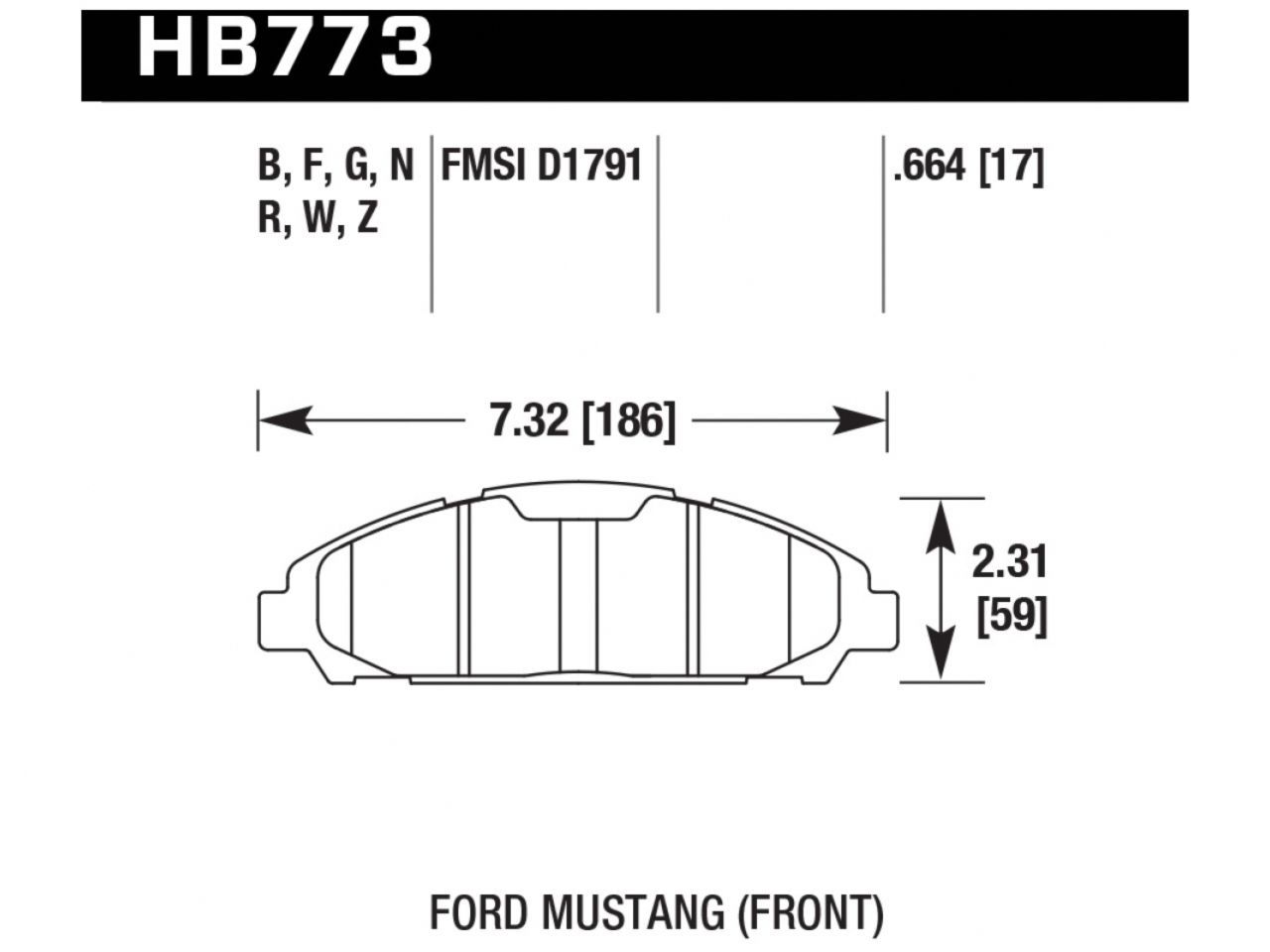 Hawk Brake Pads HB773F.664 Item Image