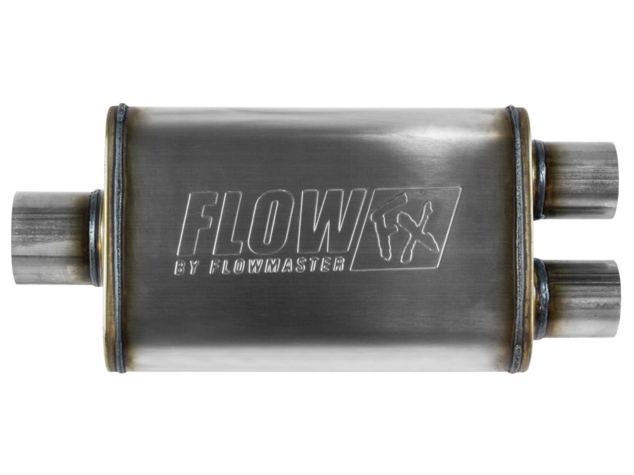 Flowmaster Muffler, 3.00" IN (C) / 2.50" OUT (D): ea, Stainless Steel