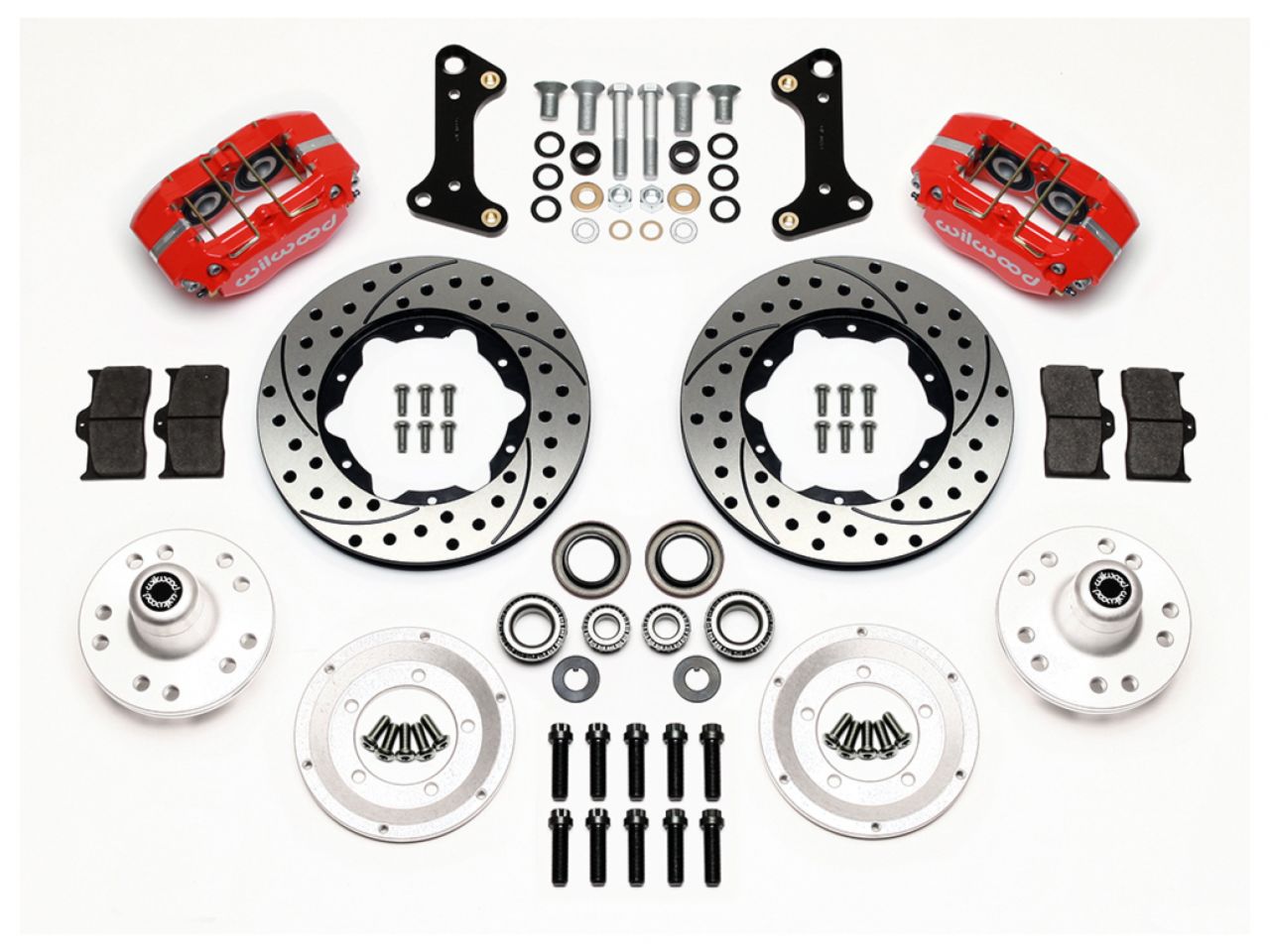 Wilwood DP-DB Front Kit, 11.00", Drilled, Red, 67-69 Camaro, 64-72 Nova