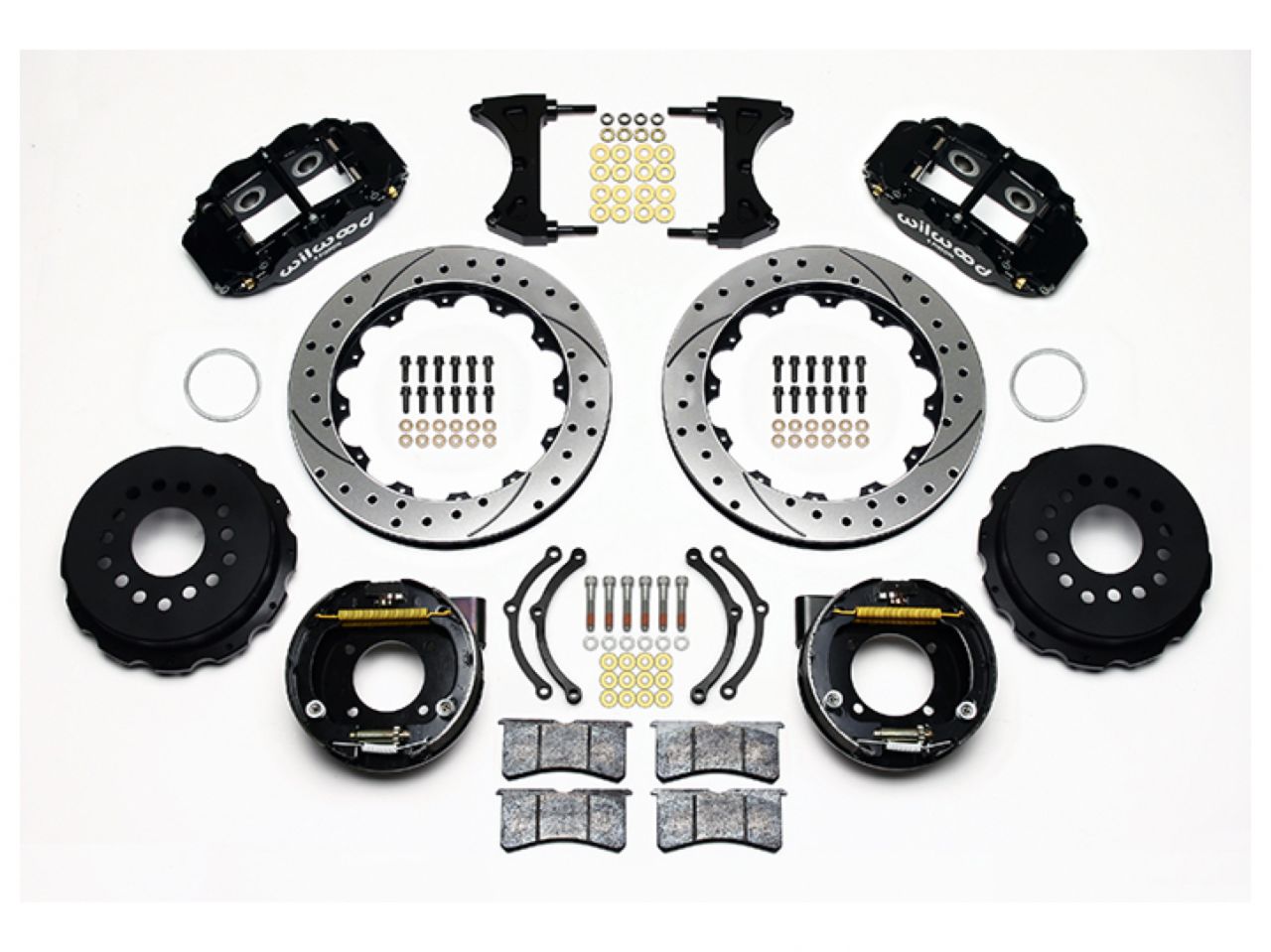 Wilwood FNSL4R Rear P-Brk Kit, 12.88", Drilled, Chevy 12 Bolt w/ C-Clips