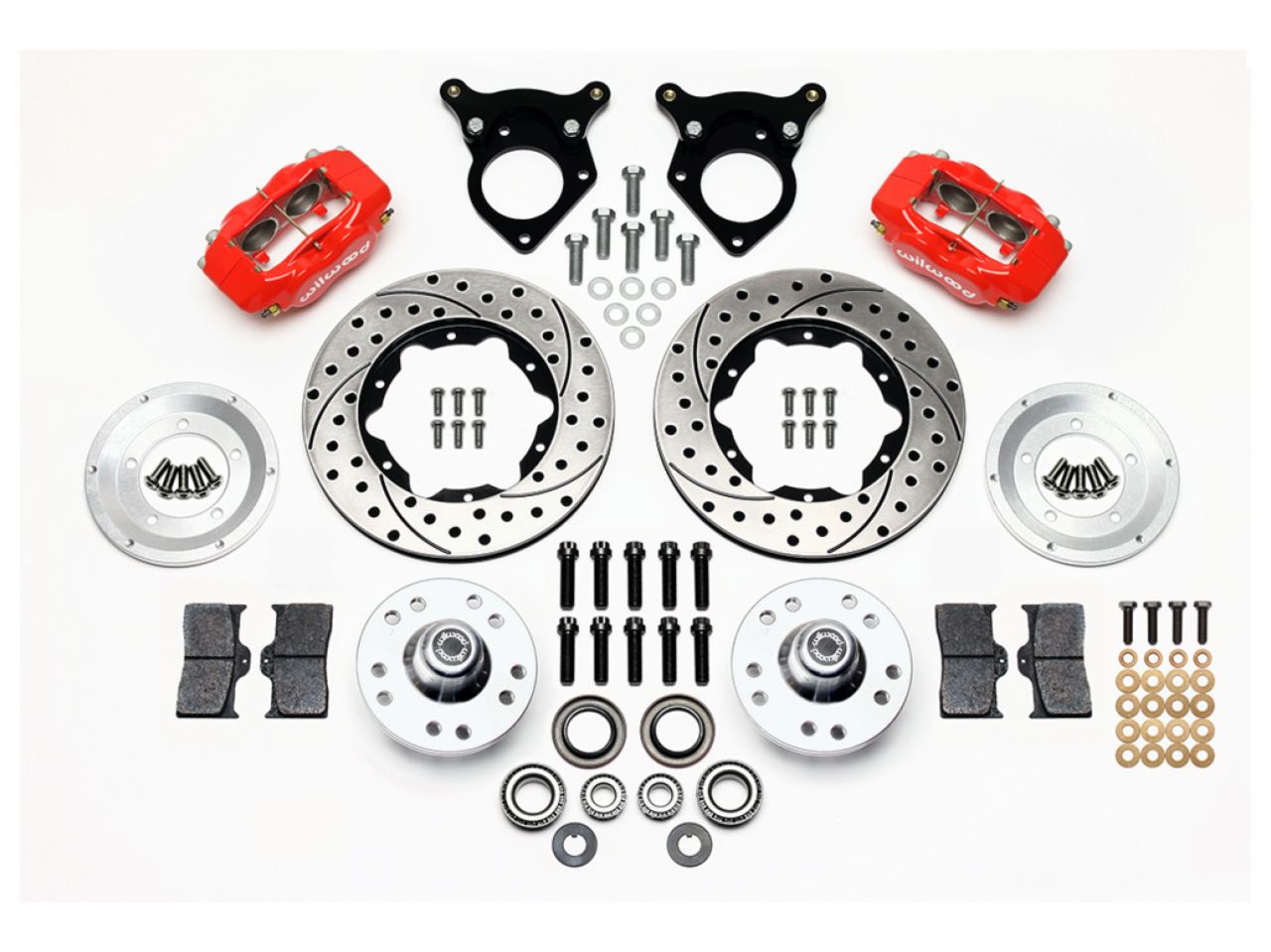 Wilwood FDL Front Kit, 11.00", Drilled, Red, 87-93 Mustang, 5 Lug