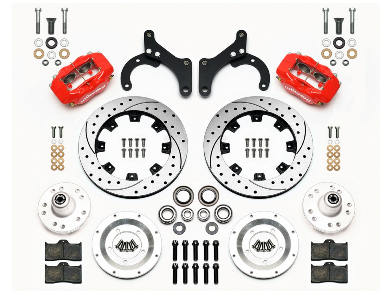 Wilwood FDL Front Kit, 12.19", Drilled, Red, 59-64 Chevy Impala / 63-64 Corvet