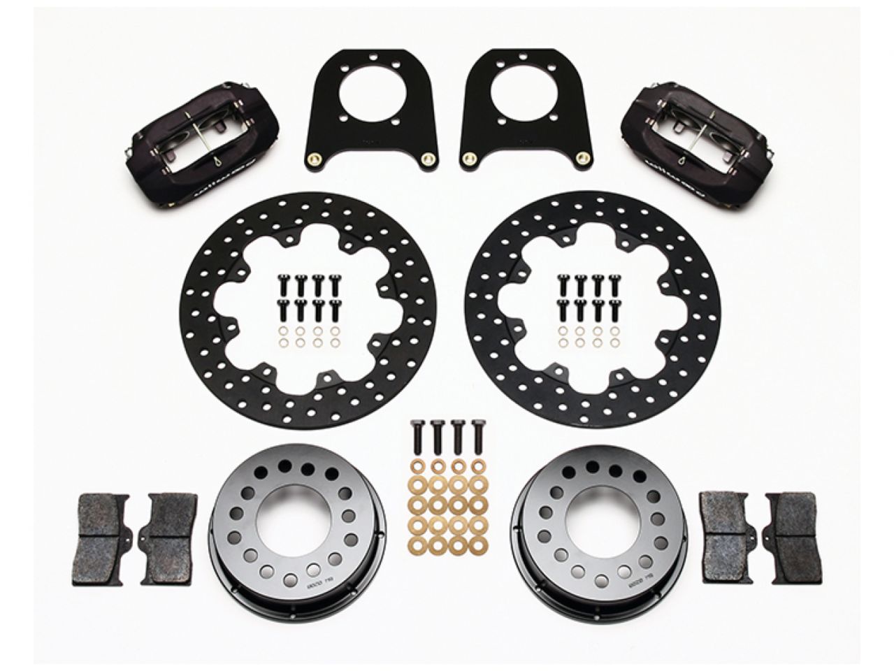 Wilwood FDL Rear Drag Kit, Drilled Rotor, Chev 12 Bolt w/Clip Eliminator