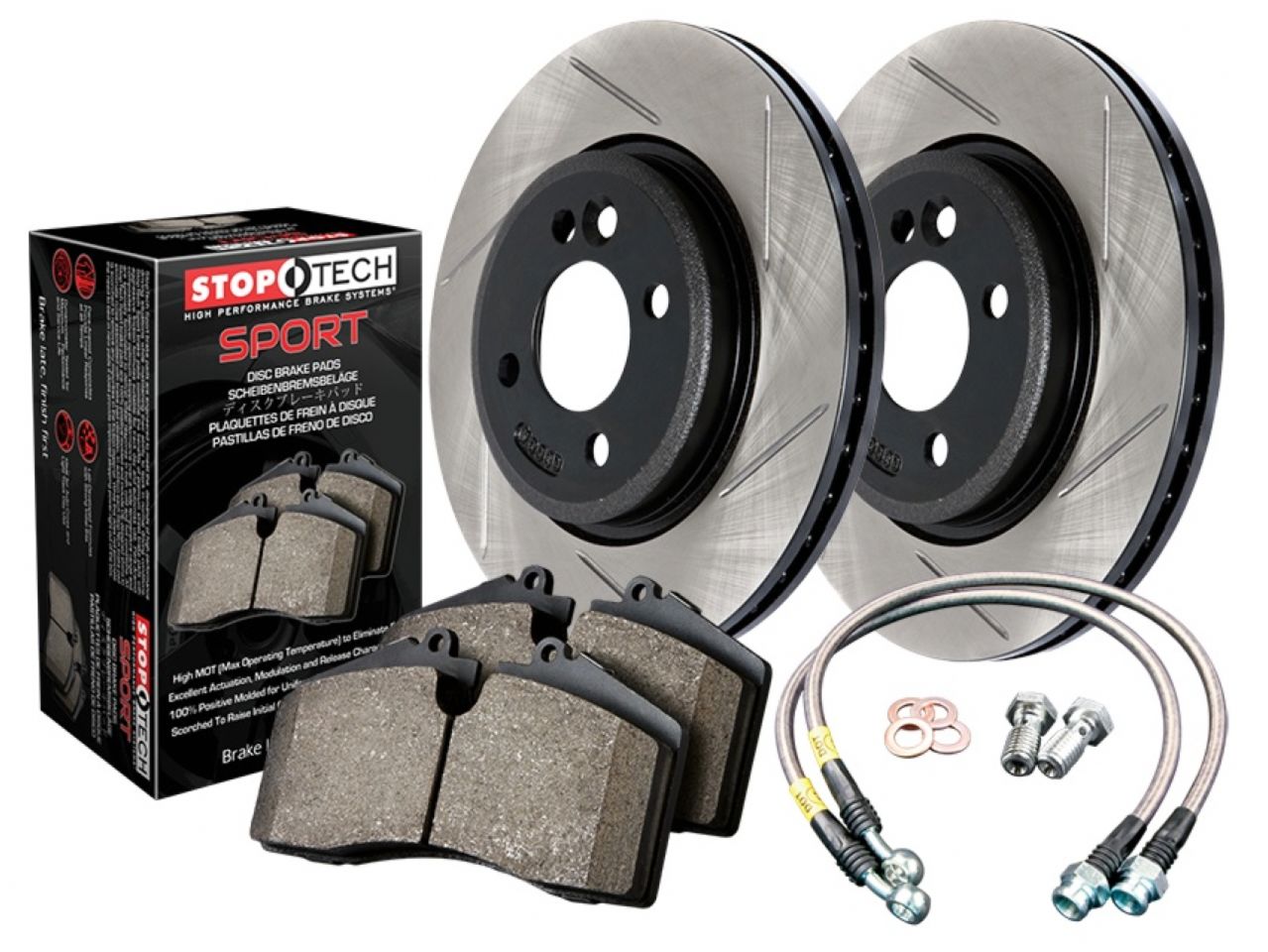 StopTech Sport Axle Pack Slotted Rotor; Rear