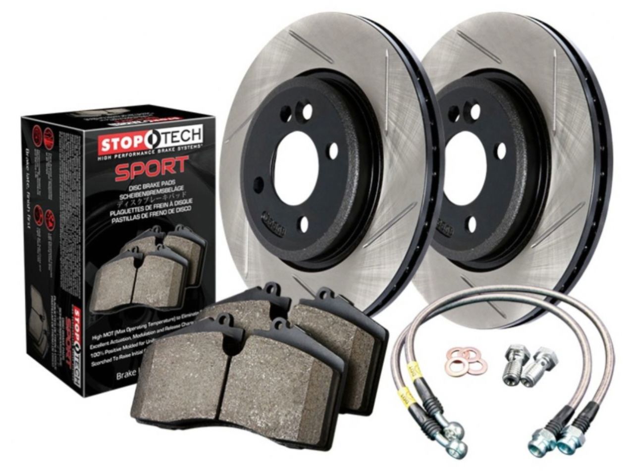 StopTech Sport Axle Pack Slotted Rotor; Rear