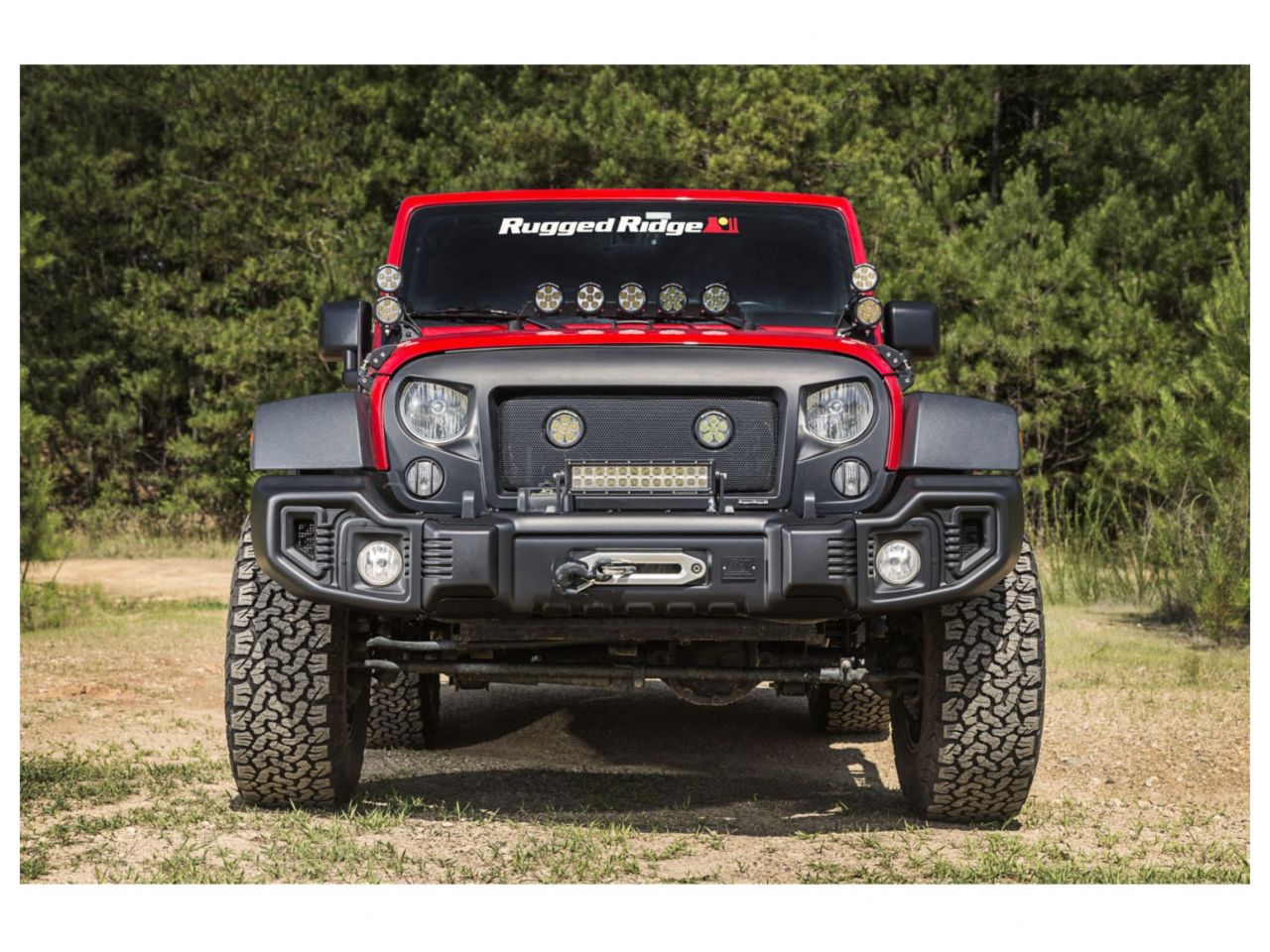 Rugged Ridge Spartacus Bumper, Front, Satin Black; 07-18 Jeep Wrangler JK