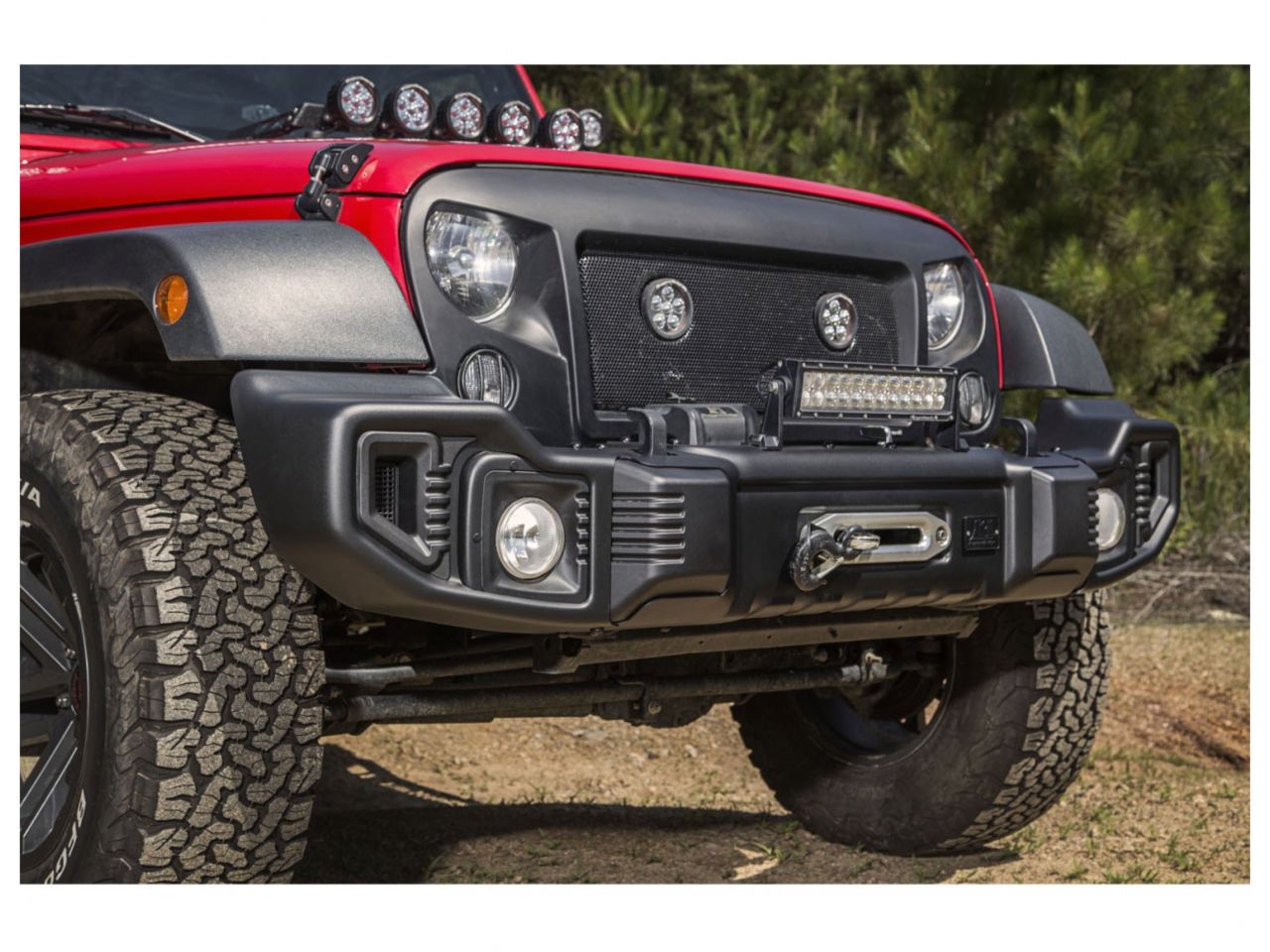 Rugged Ridge Spartacus Bumper, Front, Satin Black; 07-18 Jeep Wrangler JK