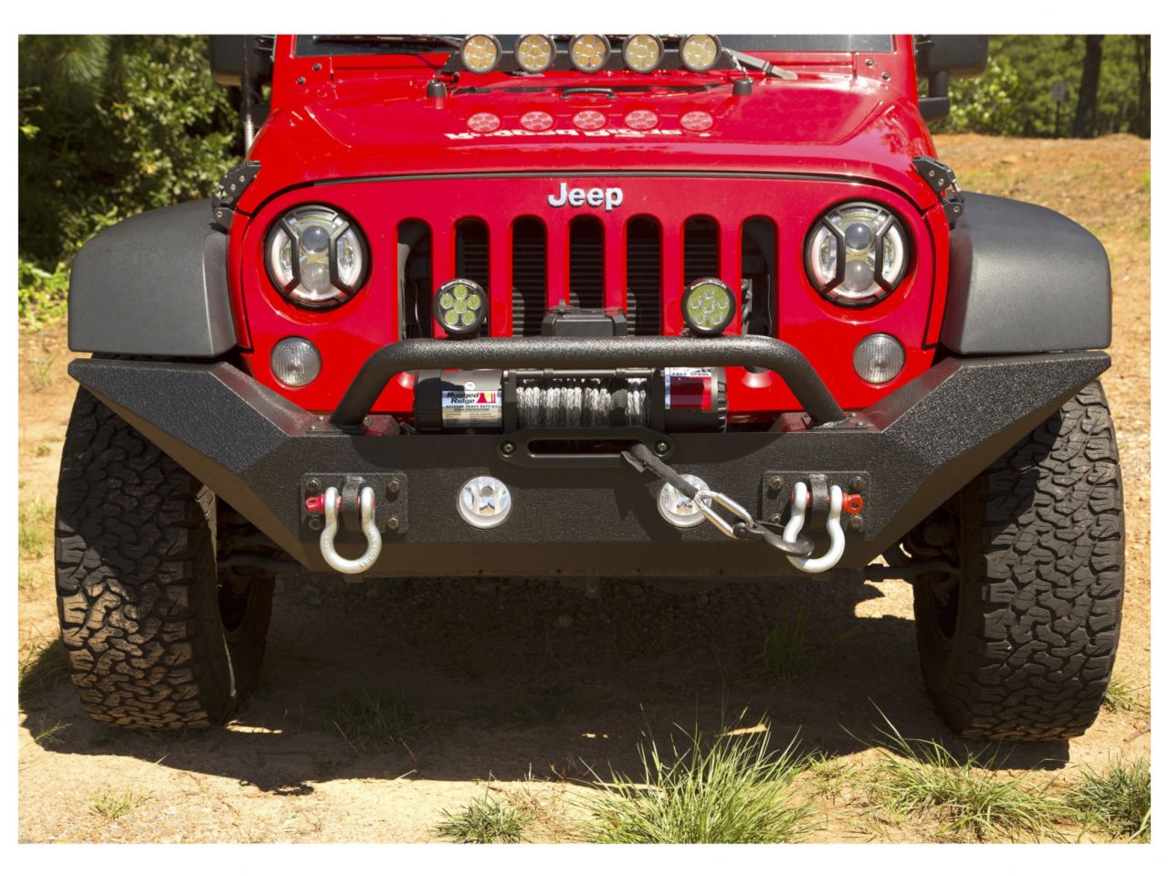 Rugged Ridge Spartan Bumper, Front, High Clearance Ends, Overrider; 07-18 JK