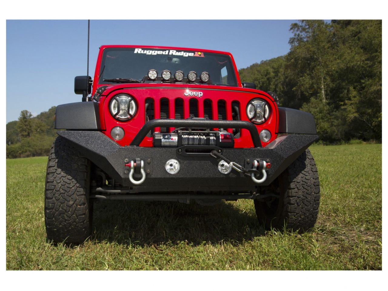 Rugged Ridge Spartan Bumper, Front, High Clearance Ends, Overrider; 07-18 JK