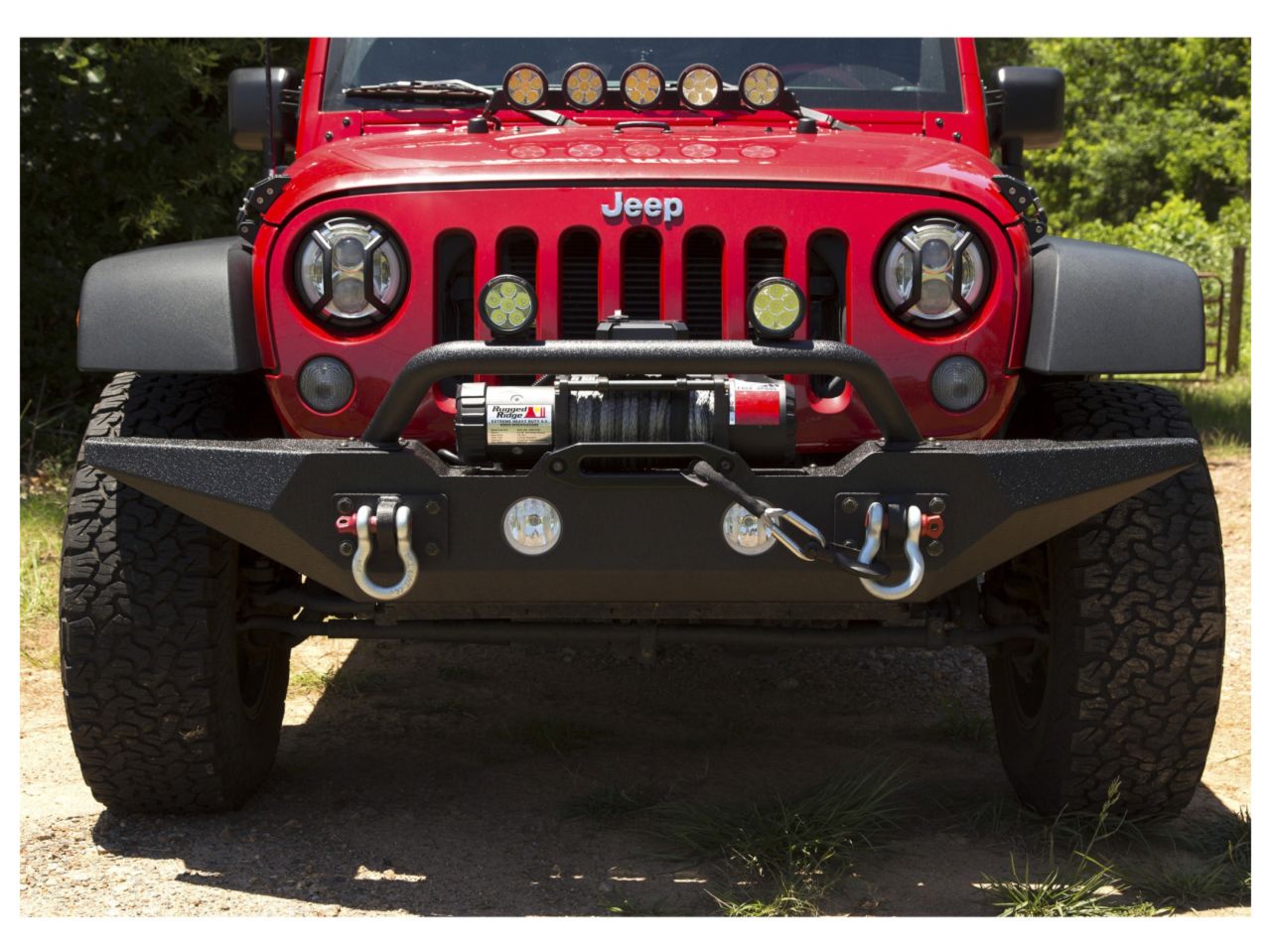 Rugged Ridge Spartan Bumper, Front, Standard Ends, Overrider; 07-18 Wrangler JK